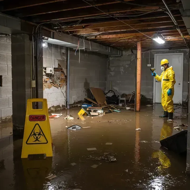 Flooded Basement Electrical Hazard in Brookfield, MO Property