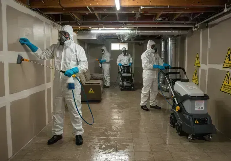 Basement Moisture Removal and Structural Drying process in Brookfield, MO